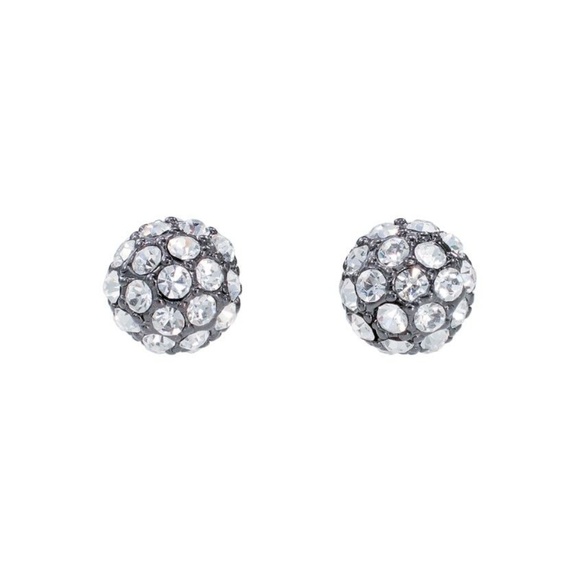 Stella & Dot | Glimmering Rhinestone Soirée Silver Pave+Hematite Studs - Picture 9 of 9